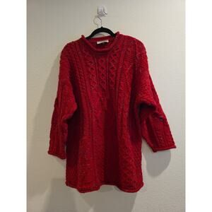 VTG BLARNEY Woolen Mills Pure Wool Made in Ireland Red Sweater Unisex L-XXL